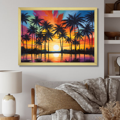 " Colorful Bold Palm Trees Landscape III "