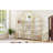 74.8 Inch 5 Tiers Office Bookcase Bookshelf, Display Shelf With Round Top, X Bar Frame