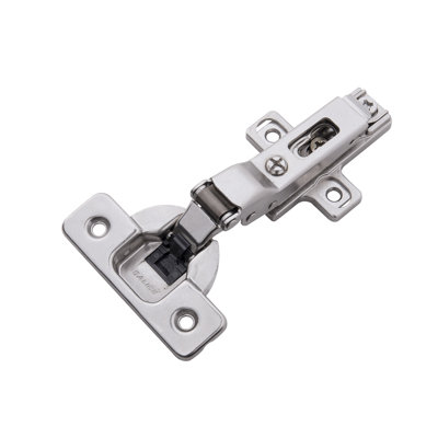 Concealed Soft Close Hinges Half overlay Frameless Soft Close - Polished Nickel - Cabinet Door Hinges (Set of 2)