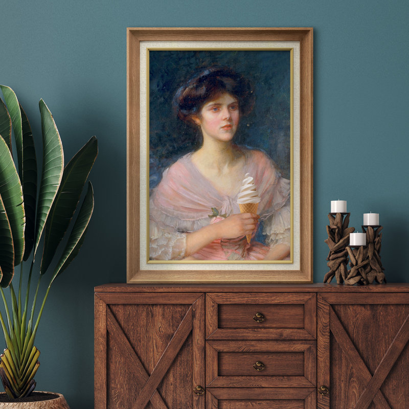 "Cône de crème glacée" sur toile, Cadre naturel de qualité supérieure, H 36 po x l 26 po