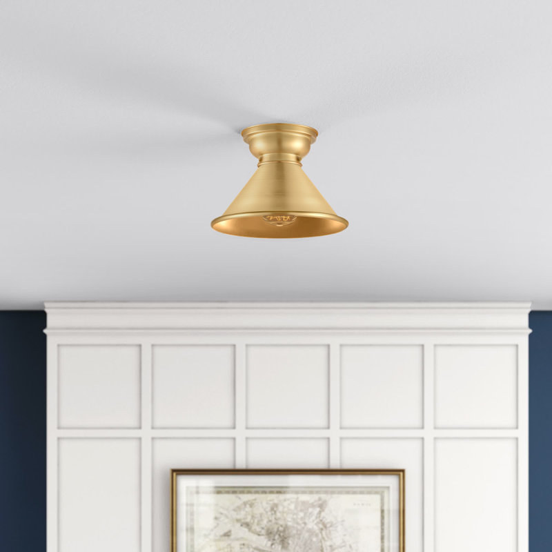Chesterhill Flush Mount, Antique Brass, 6 Watt Vinage LED Bulb