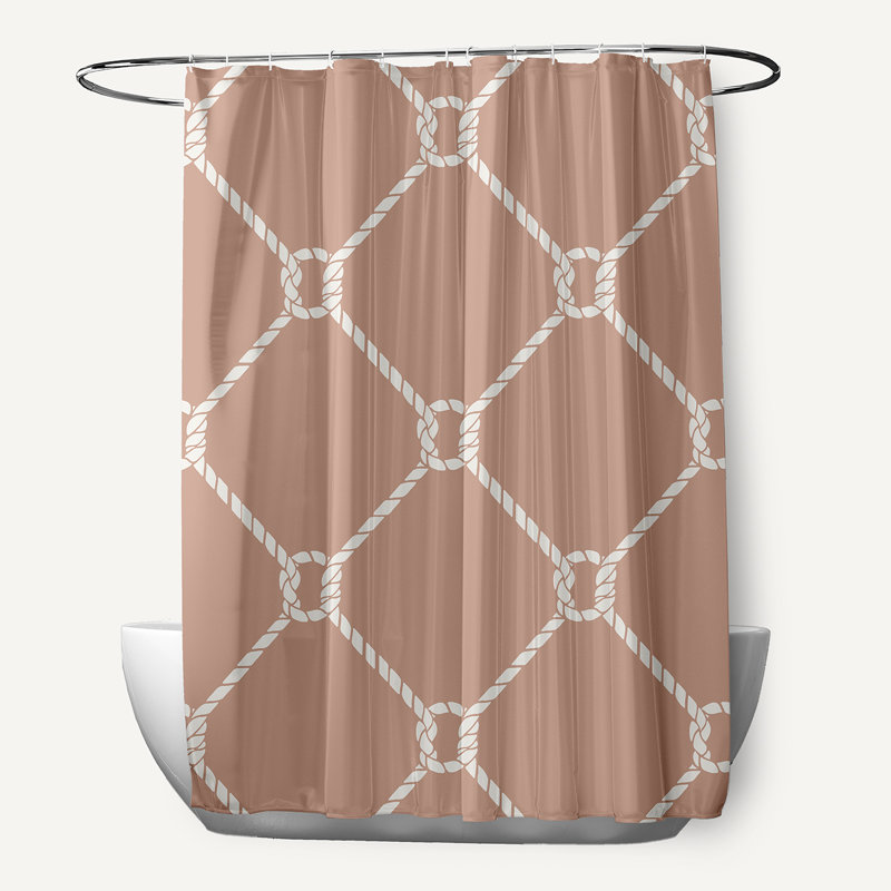 Rideau de douche simple à motif géométrique Farmborough, Mauve