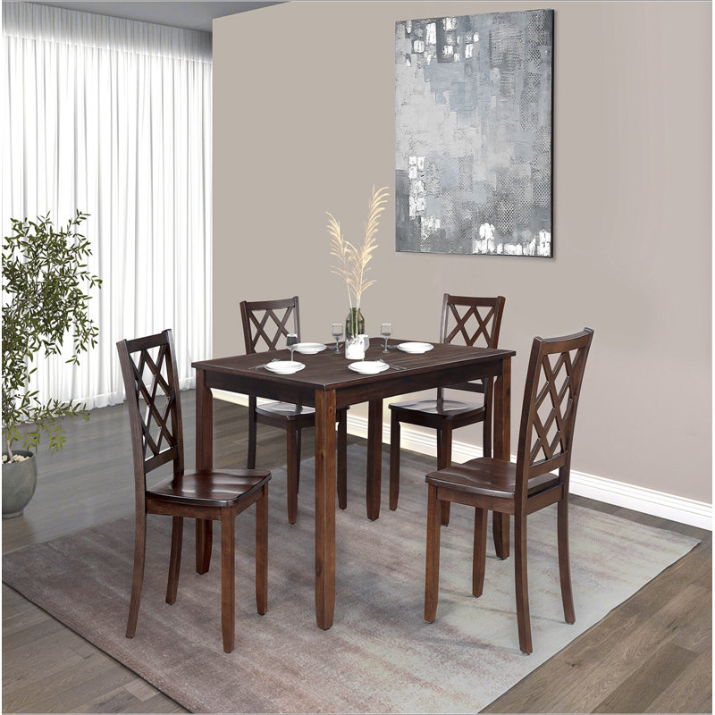 Ensemble de table de salle à manger de style transitionnel 5 pièces 1 table et 4 chaises Table de salle à manger rectangulaire
