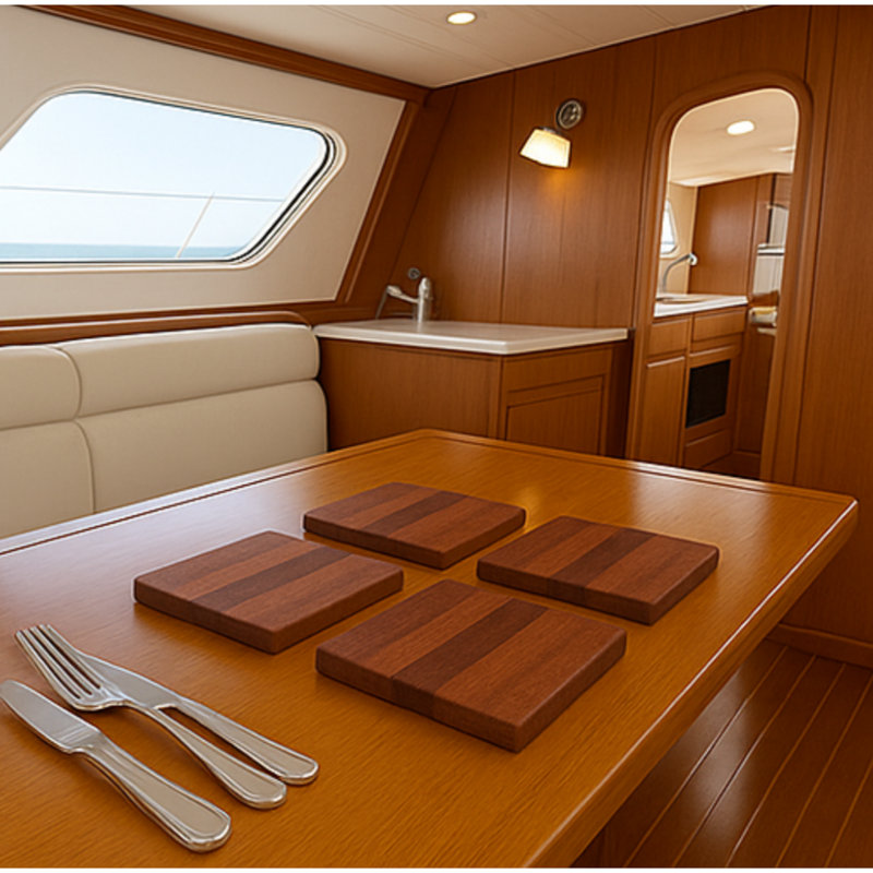 Sous-verres Mahogany Butcher Block par Marine Mahogany
