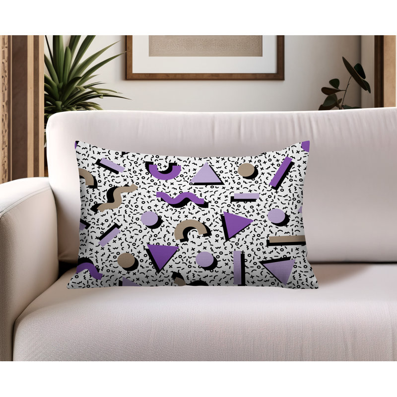 Coussin lombaire réversible intérieur / extérieur Moxo, Rectangle H 14 po x l 20 po, Mauve