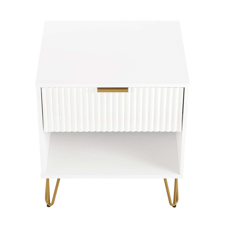 Gafita 20.07'' W Nightstand, White, Individual