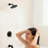 Faucet Modern Matte Black Shower Faucet, Tub And Shower Trim Kit With Single-spray Touch-clean Black Shower Round Head, Matte Black (valve Not Included)-121048422