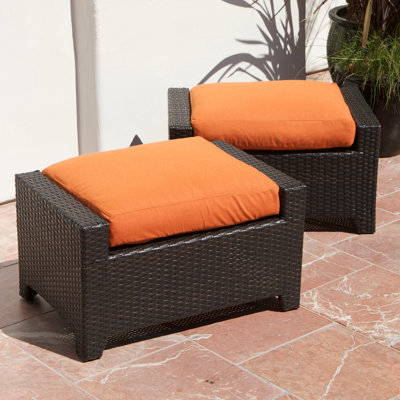 Repose-pieds d'extérieur avec coussin Sunbrella Fionnula