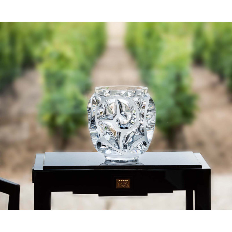 Tourbillons Handmade Crystal Table Vase, 10.51" H x 9.45" W x 9.45" D, Clear
