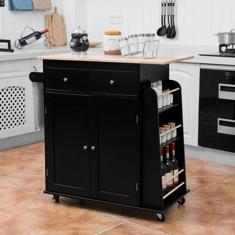 Dacula 36.5 " W Kitchen Island, Black
