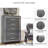 Modern Glam 5 Drawer Chest, Gray