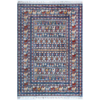 Tapis bleu/rouge/brun sud-ouest Campden