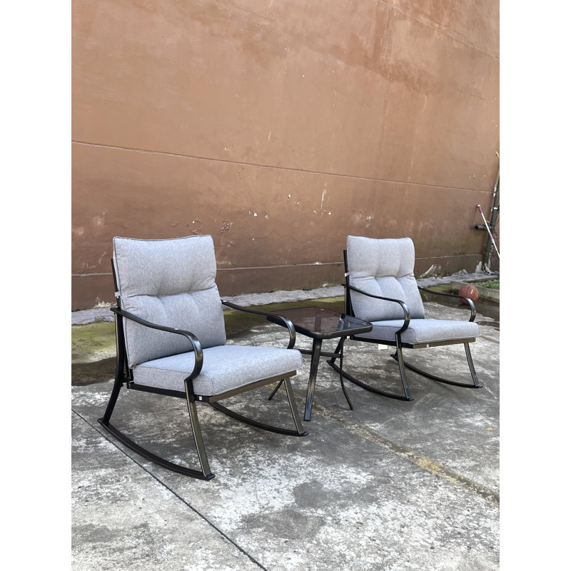 Ensemble de chaises, chaises de patio et meubles de patio gris moyen