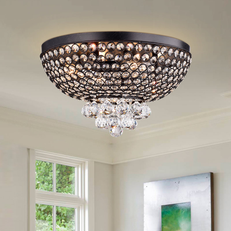 Plafonnier encastré géométrique 14,5 po 4 lumières unique Beachwood