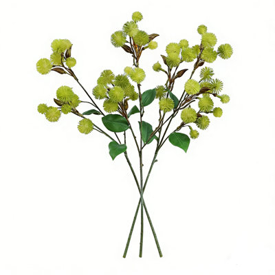 6 pièces de tiges de fleurs artificielles - Bouquets floraux de fausse boule hérissée pour les arrangements de vases, la décoration intérieure, les centres de table et le style de mariage