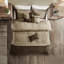 Édredon très grand brun - 7 pièces en faux suède, décor de style chalet en daim brun, boutons décoratifs-124917956