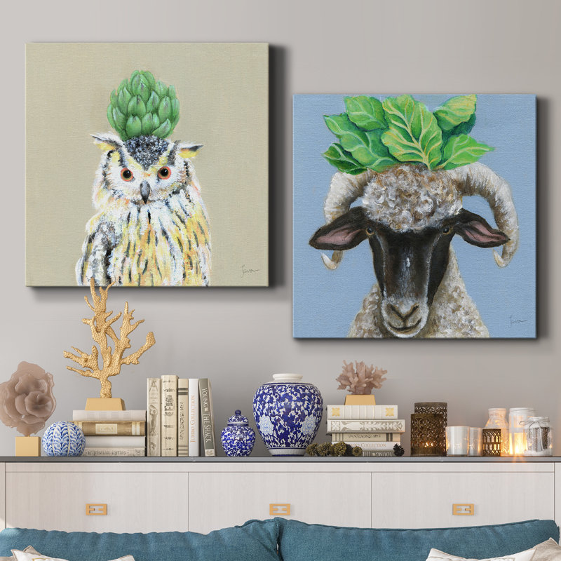 «Playful Nature», ensemble de 2 peintures, H 32 po x l 64 po x P 1 po, Toile tendue