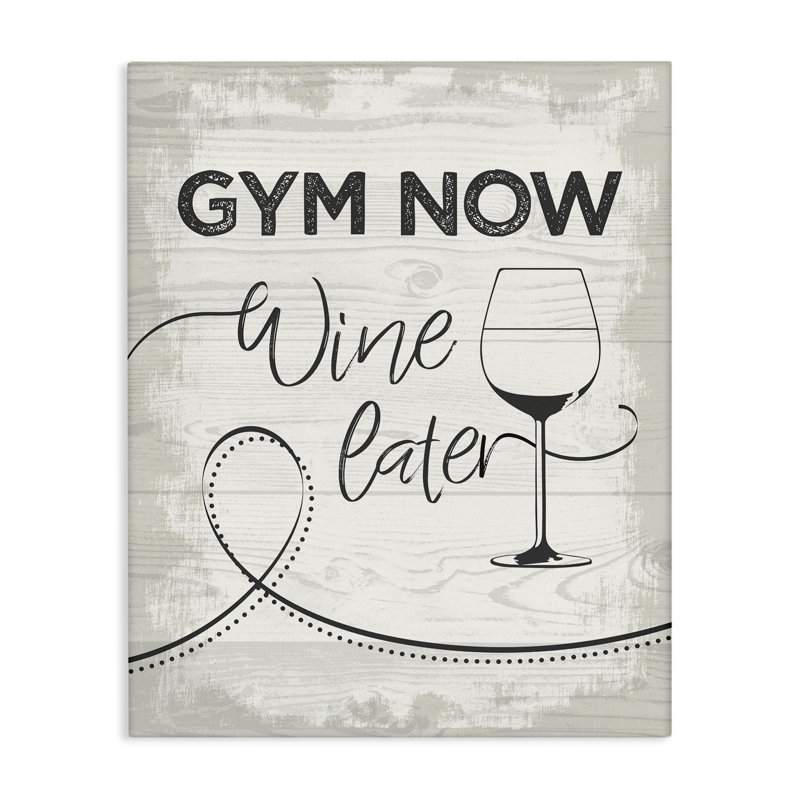 "Gym Now Wine Ensuite", art mural sur toile par Jennifer Ellory, H 30 po x l 24 po