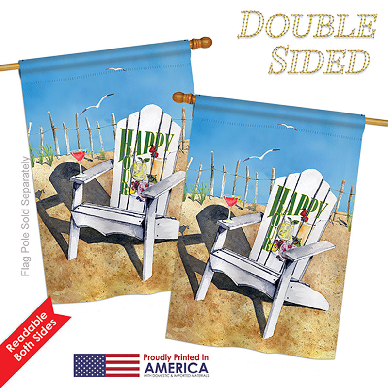 Drapeau de maison Randolph Beach Side Happy Hour and Drinks Beverages Polyester