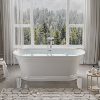67'' x 31'' Freestanding Acrylic Bathtub,White