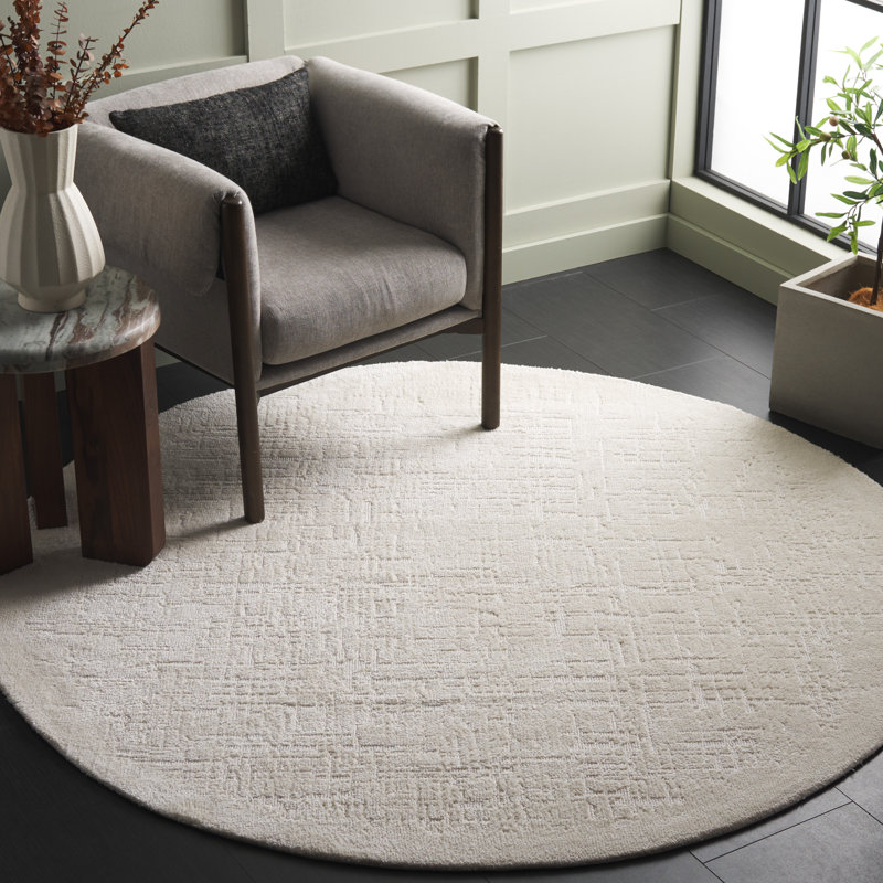 Tapis de couleur unie Lelian Performance Performance, Rond 6 pi