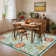 Floral Machine Washable Rug with Non Slip TPR Backing, Non Shedding Soft Low Pile Rug for Living Room Bedroom Nursery