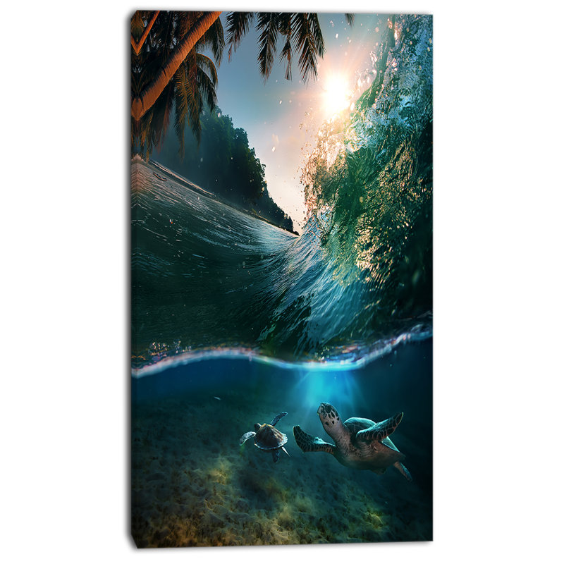« tropical paradise de mer », impression sur toile tendue, H 32 po x l 16 po x P 1 po