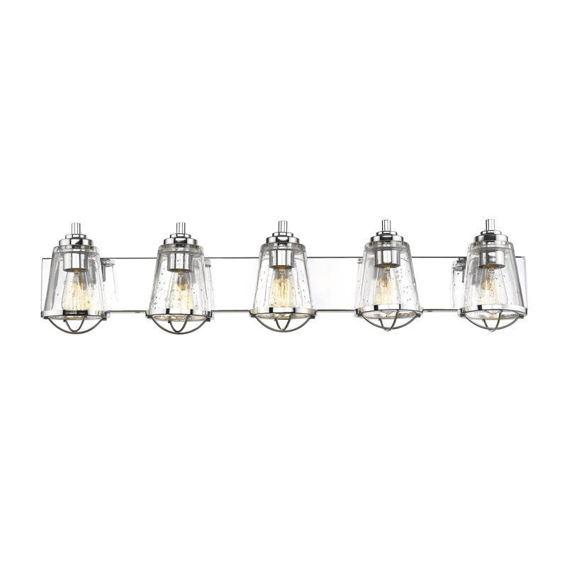 Éclairage pour salle de bain à intensité variable 5 lumières Akshay, Chrome chrome
