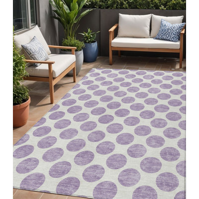 Tapis lavable et ivoire 5 pi x 8 pi lavande et ivoire
