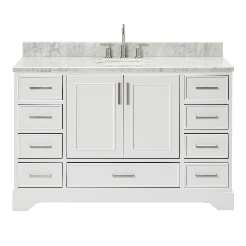 Meuble-lavabo simple avec plateau Abita 55, Blanc