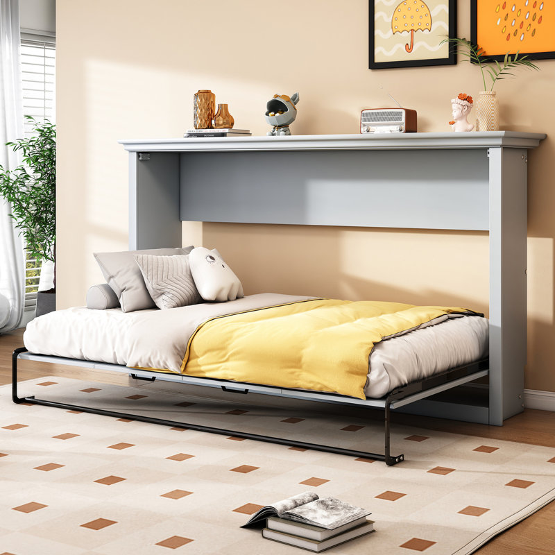 Lit simple armoire, gris, pliant économe en espace