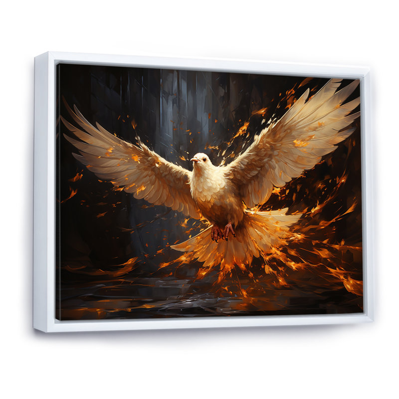 Golden Dove Grace I - impression, H 24 po x l 32 po x P 1 po, Cadre flottant blanc