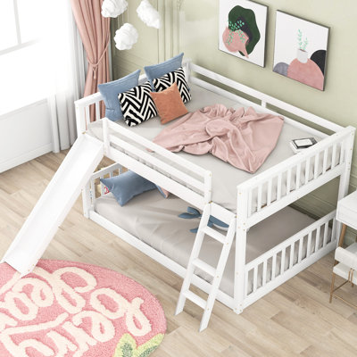 White Full Over Bunk Bed With - Convenient For ' Bedrooms Functional And Attractive Design