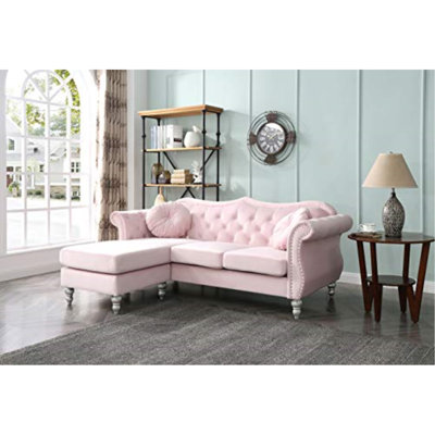 Farney Velvet L-Shaped Sectional Reversible