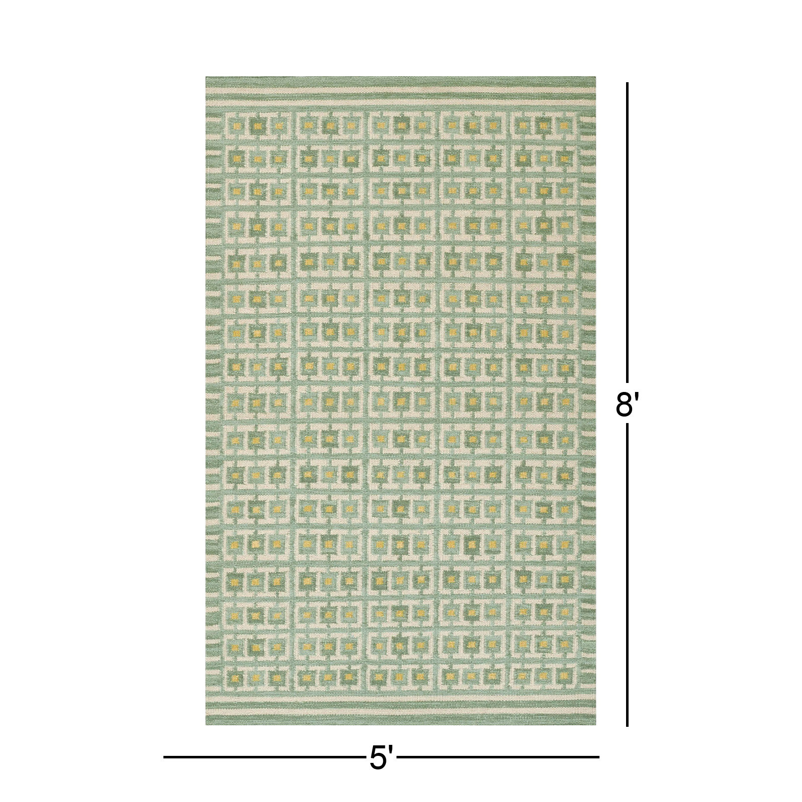 Freya Scandi Hand Woven Wool Rug, Rectangle 5' x 8'