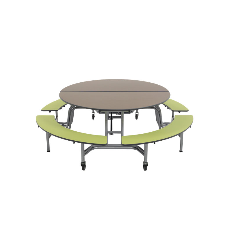 AmTab Manufacturing Corporation 60'' Round Bench Cafeteria Table