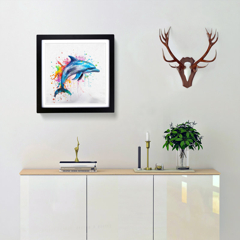 Single Picture Frame Print on Wood, Black