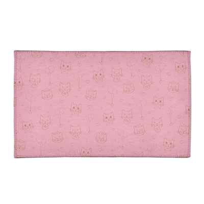 Tapis zone rose fait main