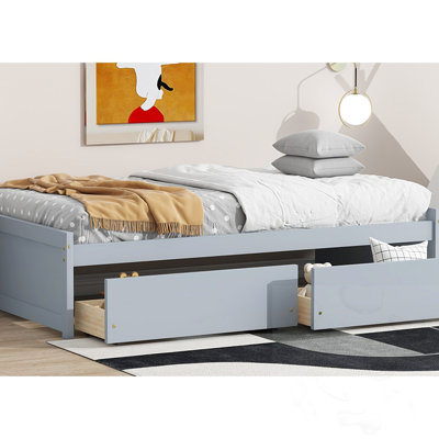 Twin Size Bed with 2 Drawers