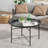 24 Inch Round Coffee Table With Hammered Tray Top