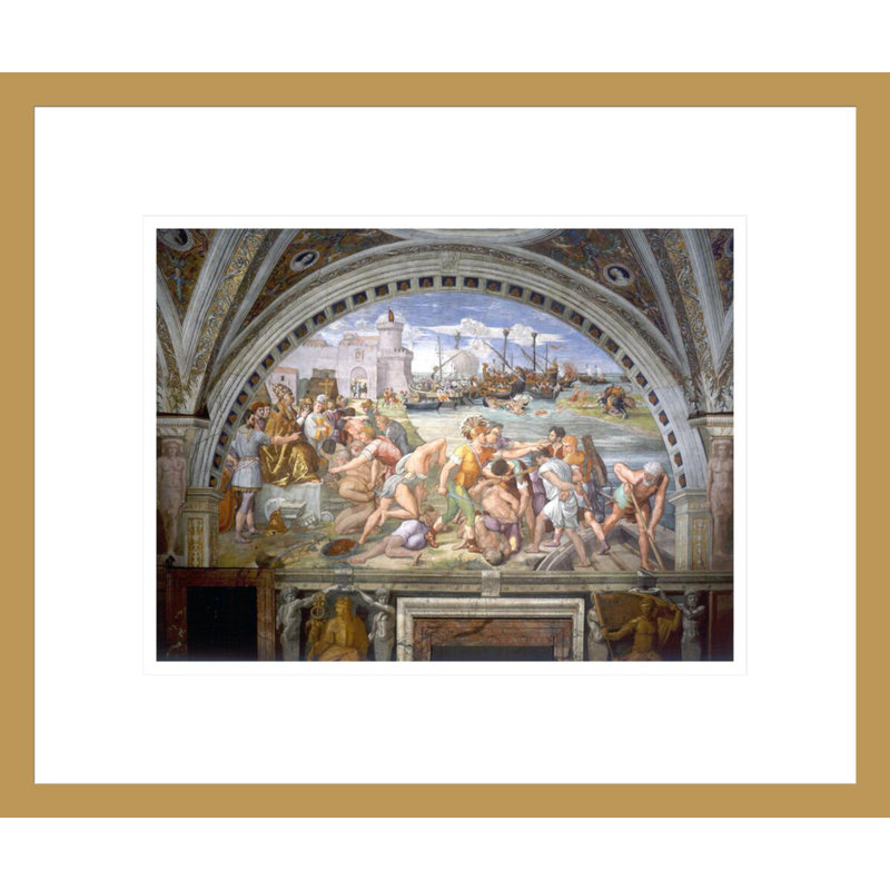 La Bataille d'Ostie par Raphael - Impression Giclée sur cadre, H 13,75 po x l 16,42 po