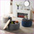 Ottoman with Storage, 2-in-1 Navy Blue Linen End Table Footstool, 25.5”x25.5”x14.5” | Navy | MDF-1168820675