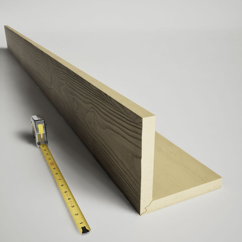 Poutre de plafond à 2 côtés en faux bois Endurathane sablé (poutre en L), H 4 po x l 4 po, Amande, L 8 pi