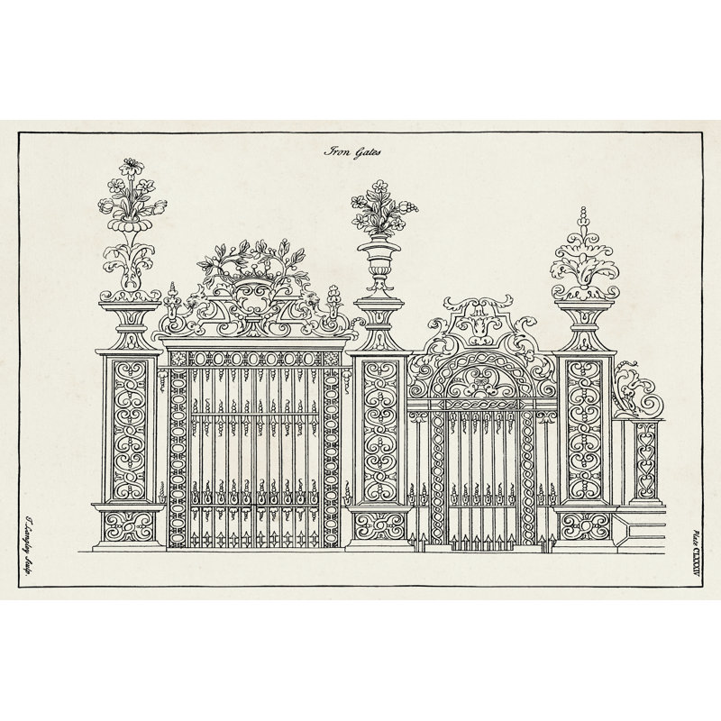 Design For An Iron Gate III by Langley - Wrapped Canvas Print, 30.48cm H x 45.72cm W