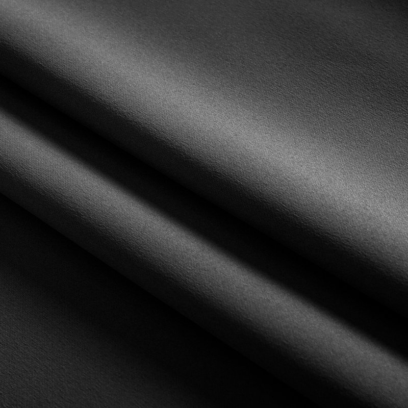 Paire de rideaux à portes françaises en mélange de polyester Rurée, Noir, L 52 po x L 40 po