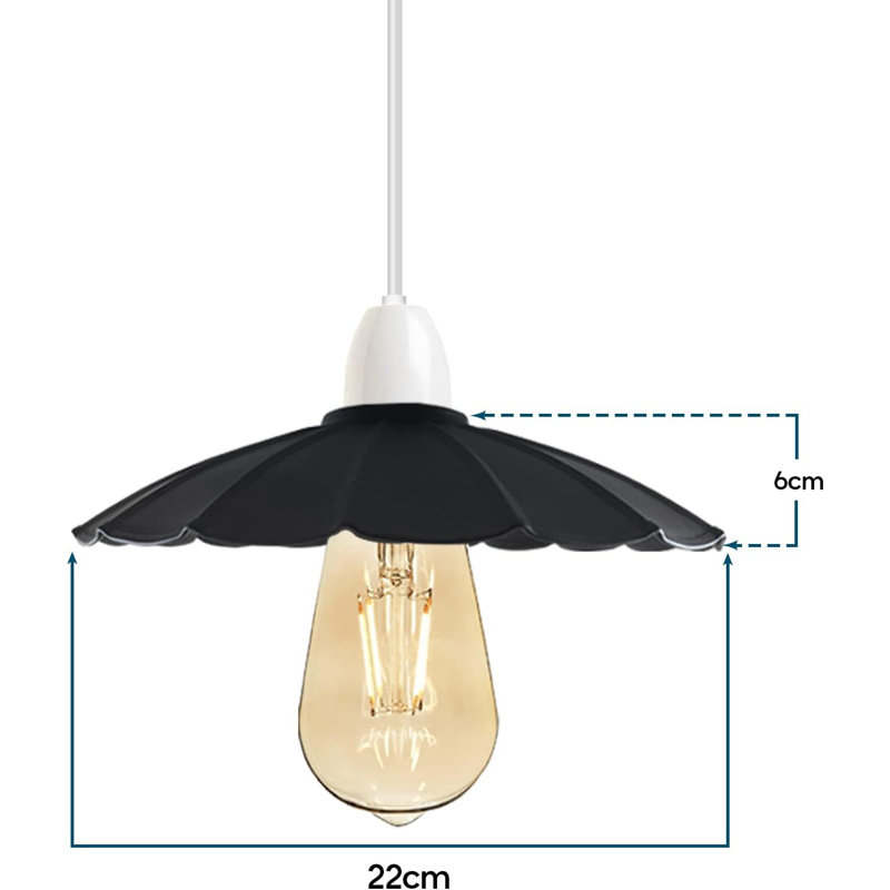 8cm H Metal Empire Lamp Shade, Black