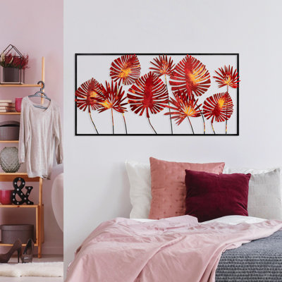 Handmade Decorative Metal Wall Accessory, 15.7 x 31.9 inches | 100% Metal, Thickness: 0.06 inches | Unique Hand-Painted Design with Color Variations | Perfect for Home Decor and Artistic Touch