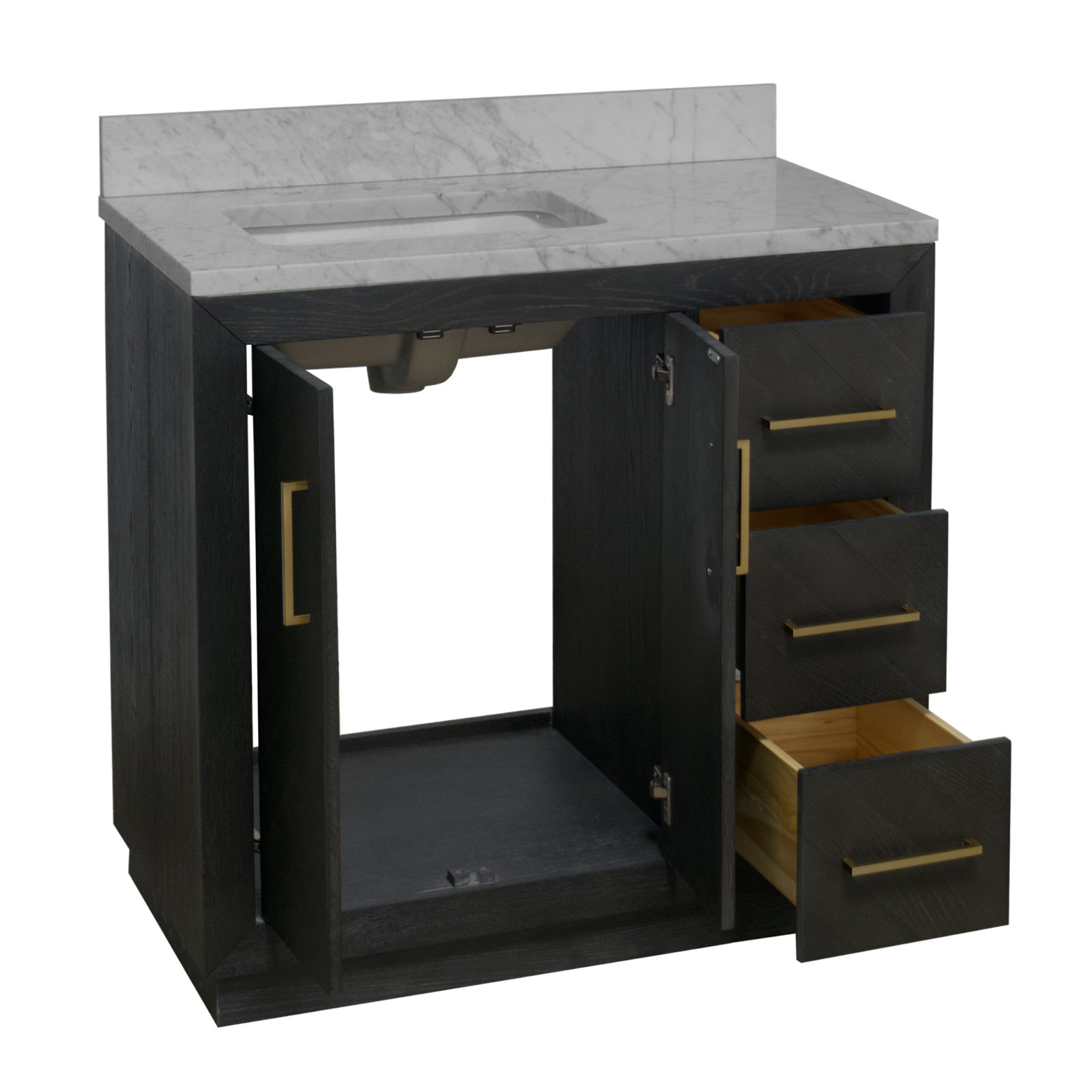 Sadelle 36'' Single Bathroom Vanity, Dark Oak