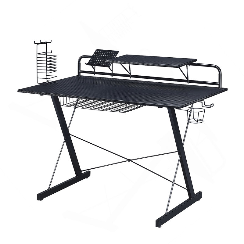 Bureau d'ordinateur avec tablette en carbone Techni Sport TS-200, noir