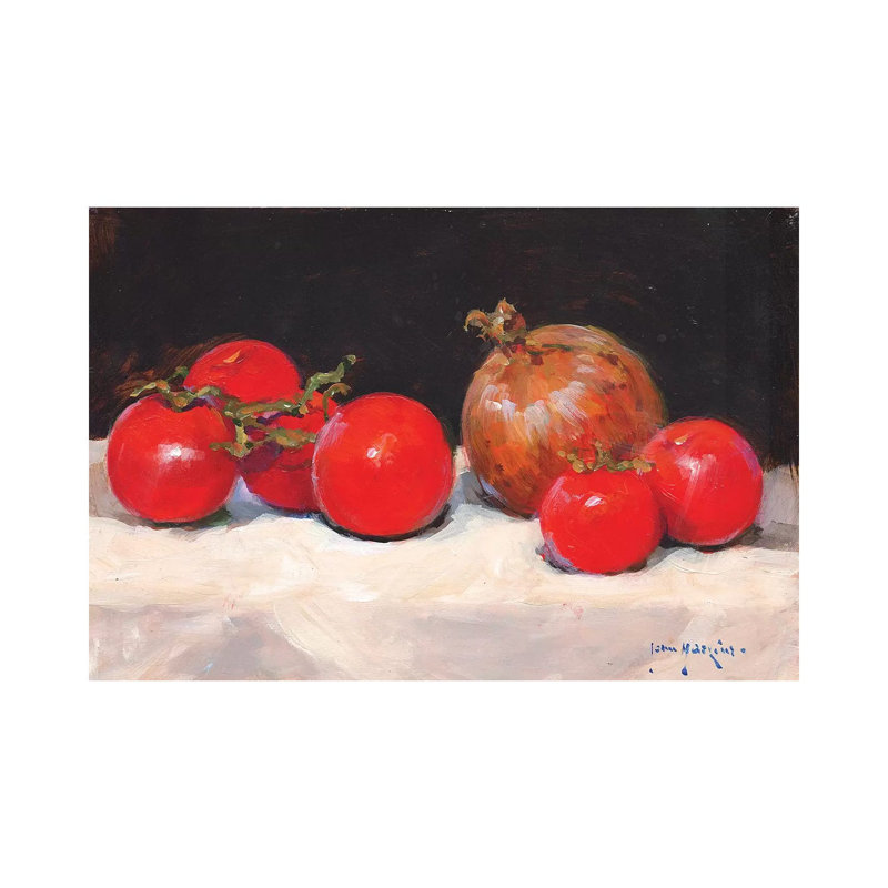 Tomatoes And Onion by John Haskins - Wrapped Canvas Gallery-Wrapped Canvas Giclée, 66.04 cm H x 45.72 cm W